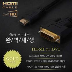 [공용] HDMI to DVI 케이블 (PS3/PS4/XB360/PC 호환)