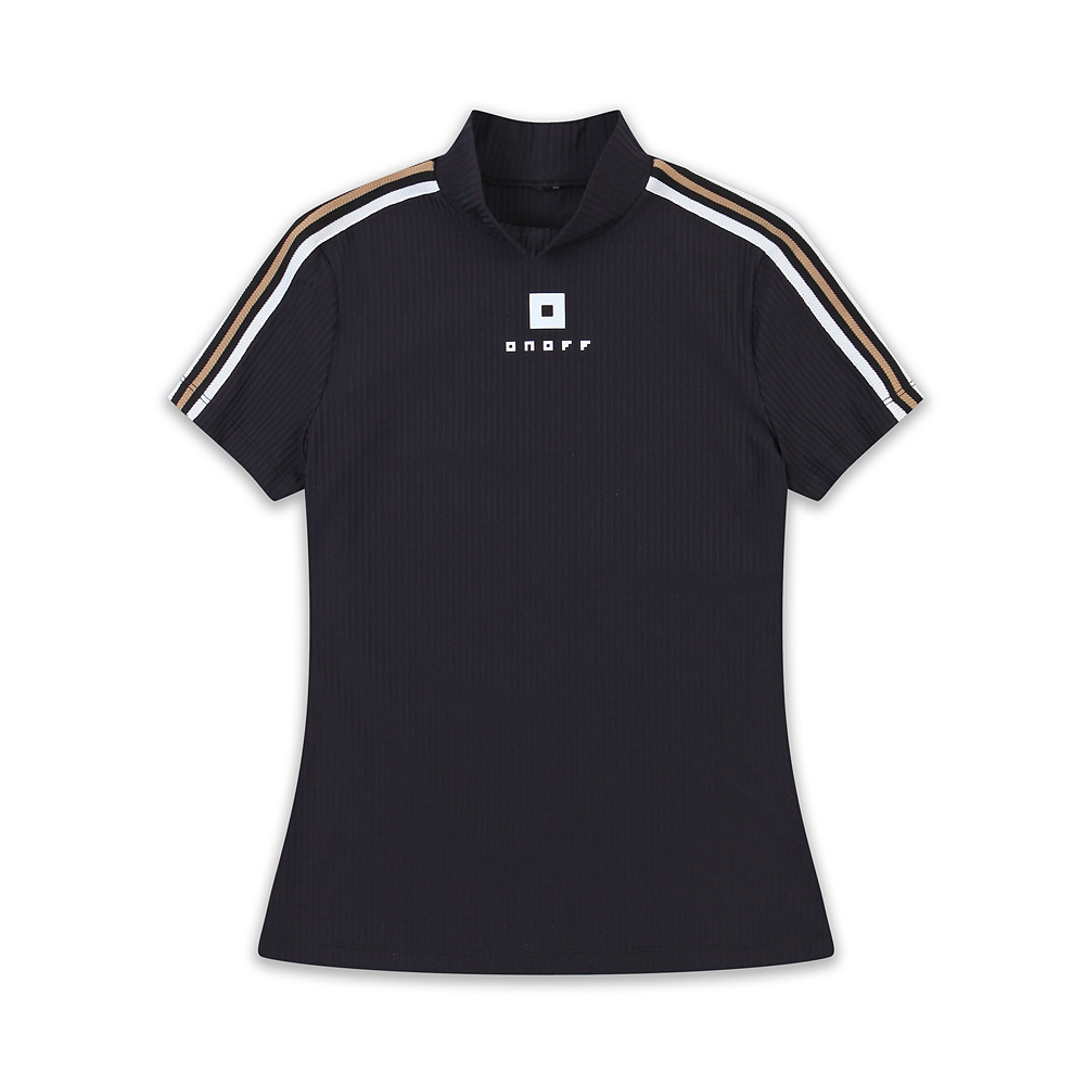 [온오프골프웨어] 여성 하이넥 반팔 티셔츠 OF9702LA_BLACK