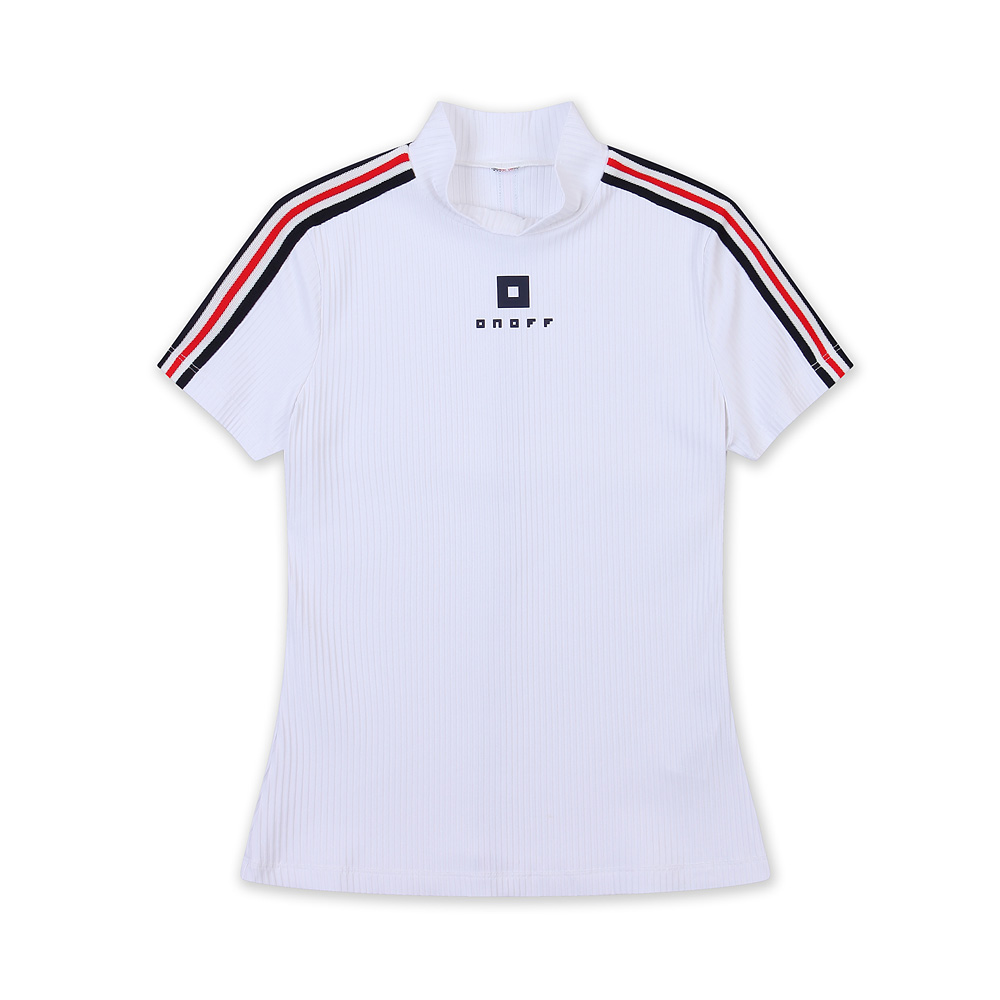 [온오프골프웨어] 여성 하이넥 반팔 티셔츠 OF9702LA_WHITE