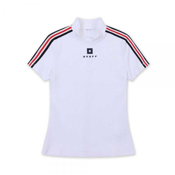 [온오프골프웨어] 여성 하이넥 반팔 티셔츠 OF9702LA_WHITE