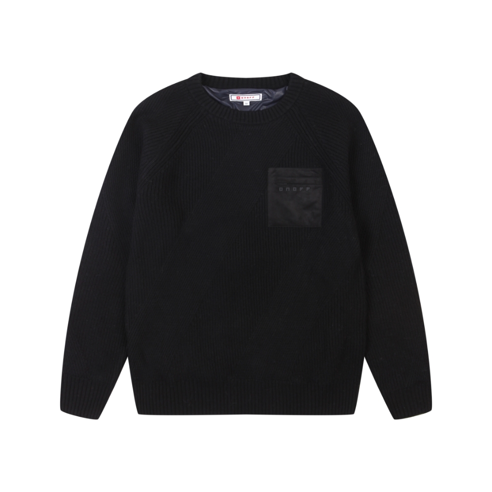 [온오프골프웨어] 남성 캐시미어 라운드방풍 스웨터 OF2422GB_BLACK