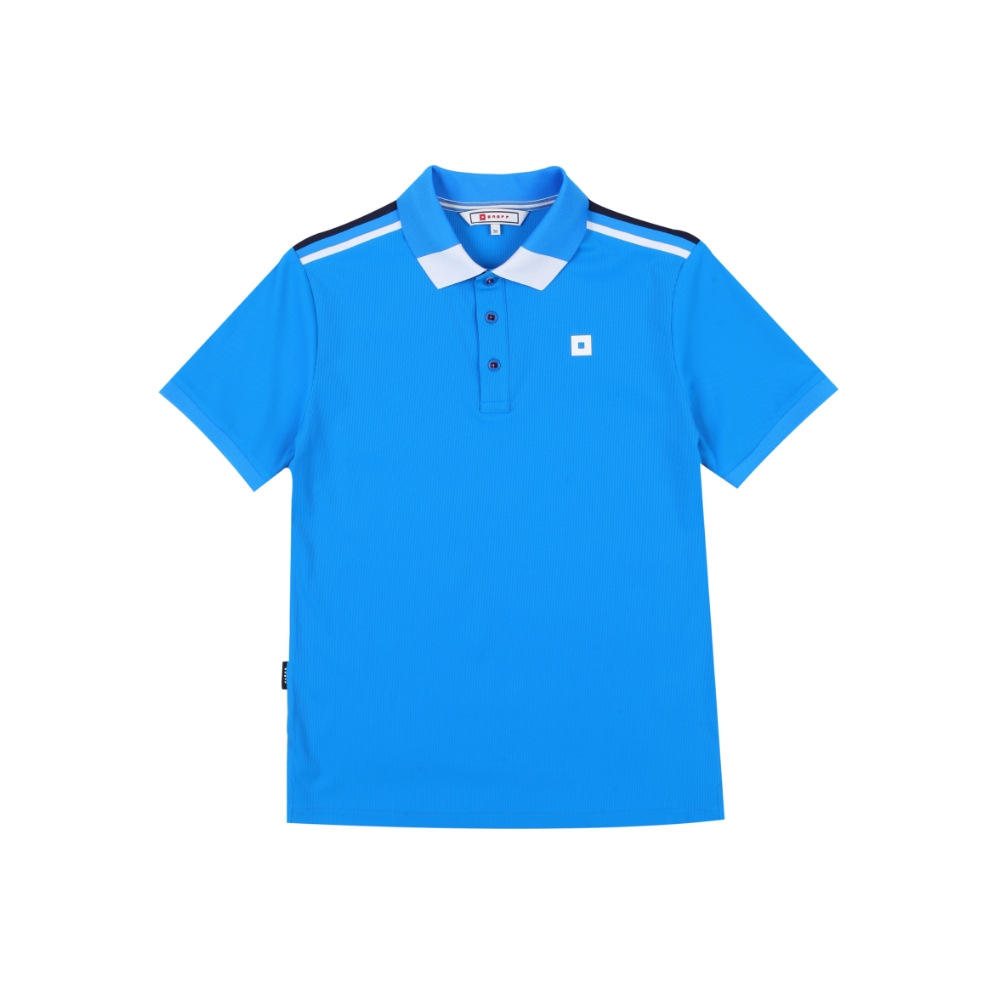 [온오프골프웨어] 남성 배색 카라넥 반팔 티셔츠 OF9023GA_BLUE