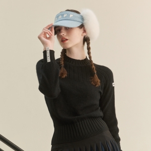 [온오프골프웨어] 여성 라글란소매 스웨터 OF2603LB_BLACK