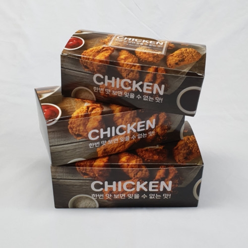 다크치킨박스 소 중 대 200매 상자 치킨 닭강정 포장용기 배달